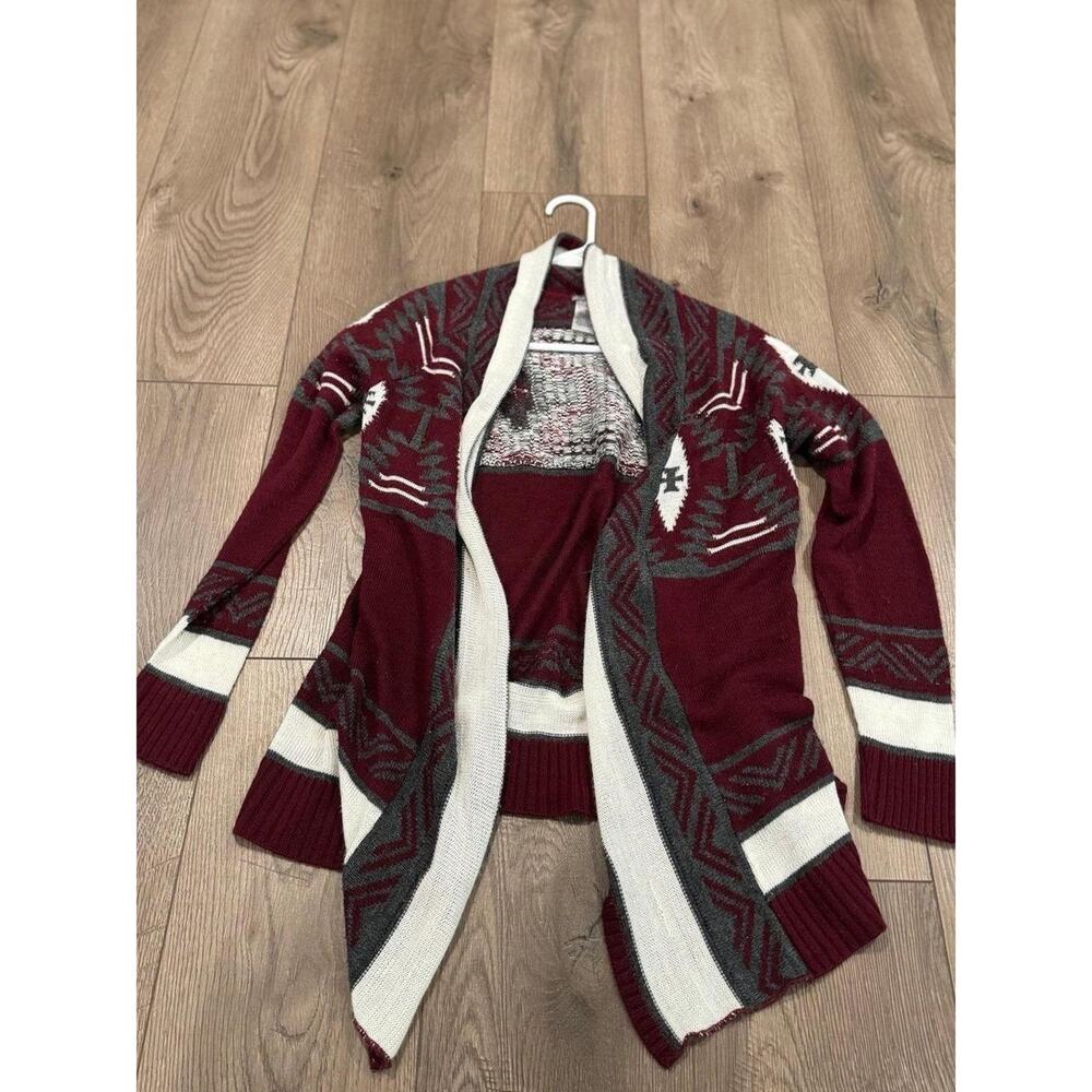 Charlotte Russe Cozy Burgandy Women's Knit Cardigan Size Small